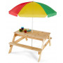 Plum Picnic Table With Umbrella (Natural)