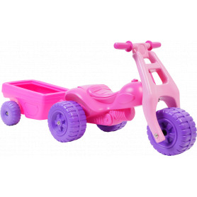 Jnr ATV with trailer(no tools) Pink