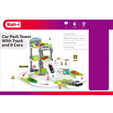 Kan-i Track Parking Lot Set With 8Pcs Cars