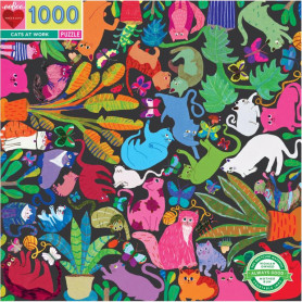 Eeboo 1008 Pc Puzzle Cats At Work