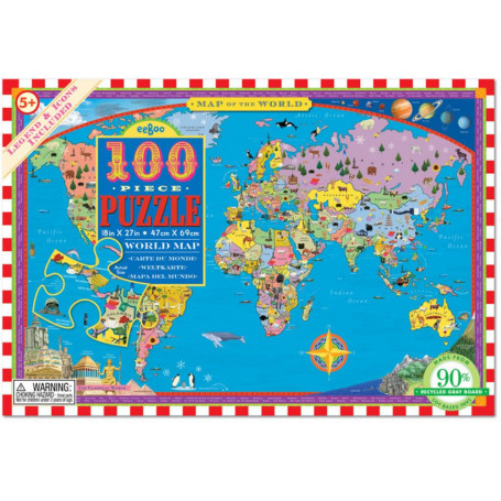 Eeboo - 100 Pc World Map