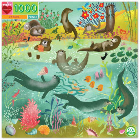 Eeboo - Puzzles 1000 Pc Sq Puzzle - Otters