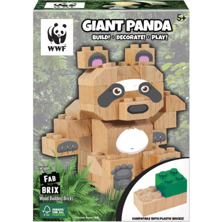 FabBrix Wood Building Bricks WWF Giant Panda