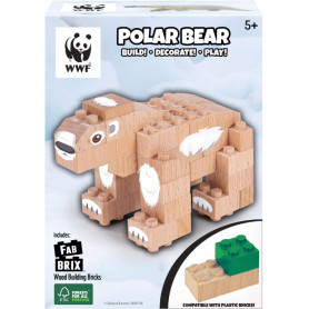 FabBrix Wood Building Bricks WWF Polar Bear