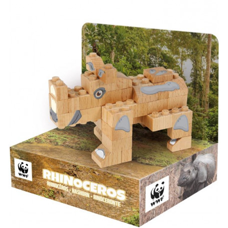 FabBrix Wood Building Bricks WWF Rhinoceros