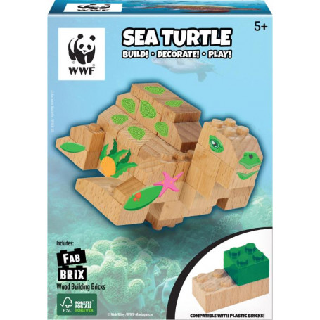 FabBrix Wood Building Bricks WWF Sea Turtle