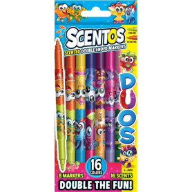 Scentos Scented Duos Double Ended Fineline Marker 8Pk