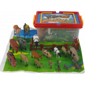 Carry Box Of Farm Animals Assorted