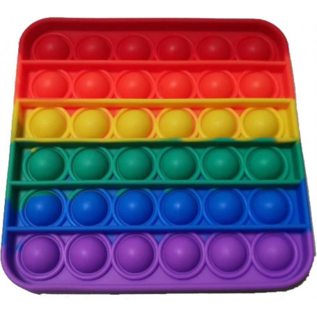 Pop It Fidget Toy Rainbow Square Assorted