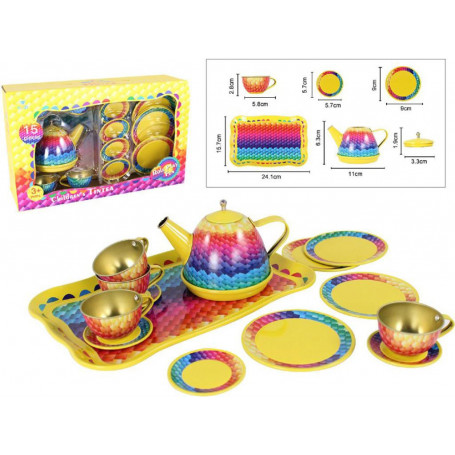 Rainbow Tin Tea Set 15Pcs