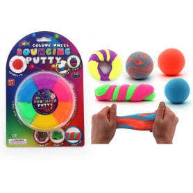Bouncing Putty Colour Wheel On Card - 60G Assorted