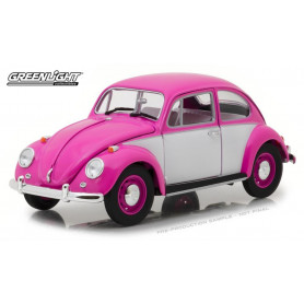1:18 Pink & White 1967 VW Beetle Right Hand Drive