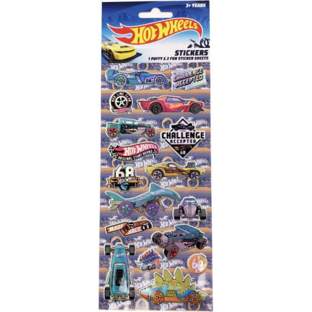 Hot Wheels Stickers 3 Pack - Puffy