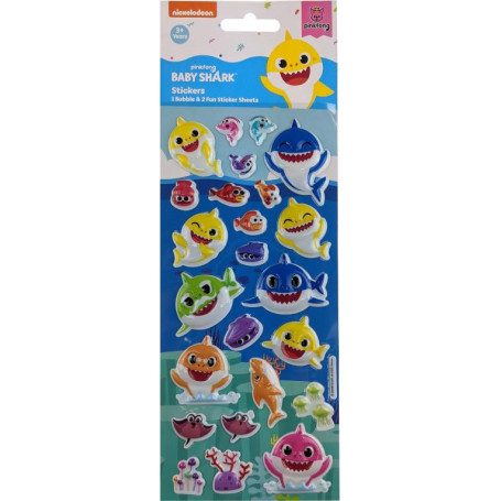 Baby Shark Stickers 3 Pack - Bubble