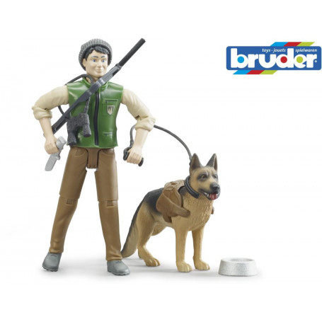 Bruder Forest Ranger With Dog & Equipment