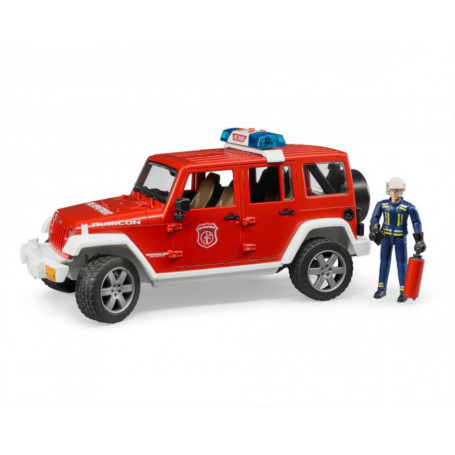 Bruder 1:16 Jeep Wrangler Rubicon Fire Dept With Fireman