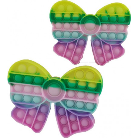 Pop It Fidget Toy Pastel Rainbow Bow Shape