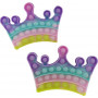 Pop It Fidget Toy Pastel Rainbow Princess Crown Shape