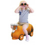 Orange Ride On Luggage For Child With Tow Strap