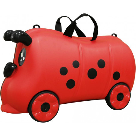 Red Ride On Luggage For Child With Tow Strap