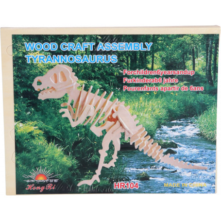 3D Dinosaur Puzzle Wood Craft Assembly and Construction Kit