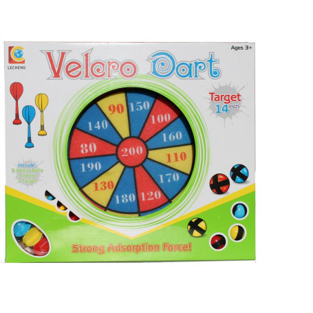 Velcro Dart Game Set - 36cm Dartboard, 6 Throwers
