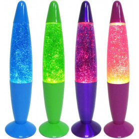 GLITTER LAMP 4 ASST 34cm PLUG IN