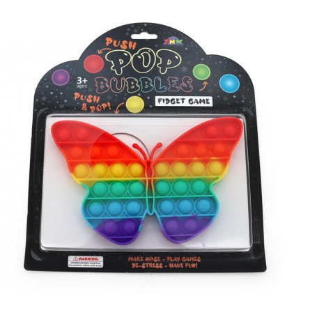 Silicone Push Pop Game - Butterfly - 20cm (Rainbow)