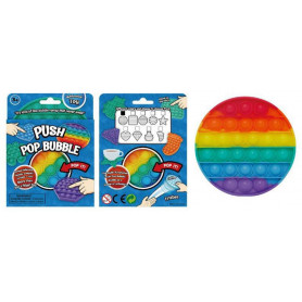 Silicone Push Pop Game - Round - 12.6cm (Rainbow)