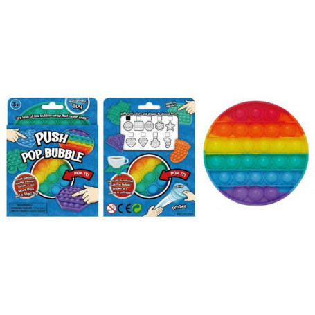 Silicone Push Pop Game - Round - 12.6cm (Rainbow)