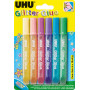 Uhu Glitter Glue 6X10ml Shiny Colours