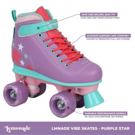 Lmnade Vibe Quad Roller Skates - Stars (Pur) Uk 2