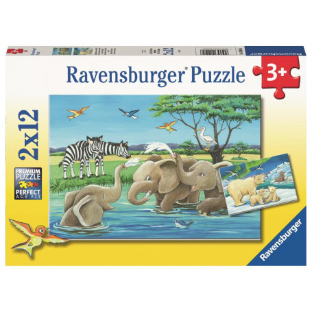 Ravensburger - Baby Safari Animals Puzzle 2X12Pc