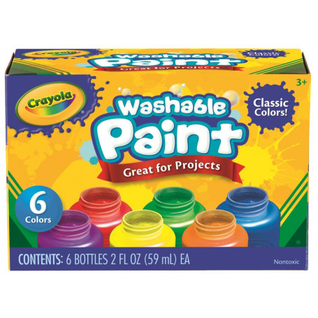 Crayola 6 Washable Paint - Classic Colours