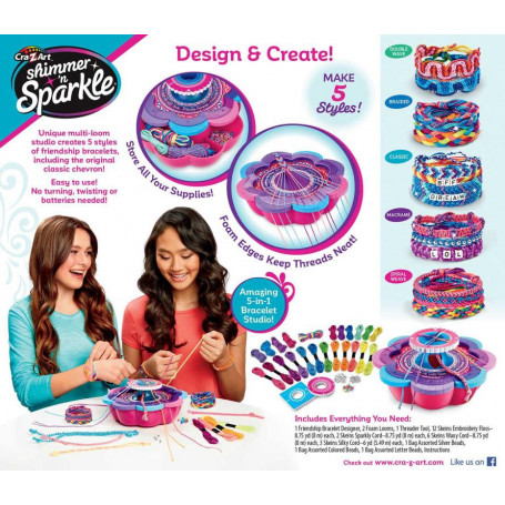 Shimmer N' Sparkle 6 in 1 Friendship Bracelet Studio - Beaded Bracelet Maker