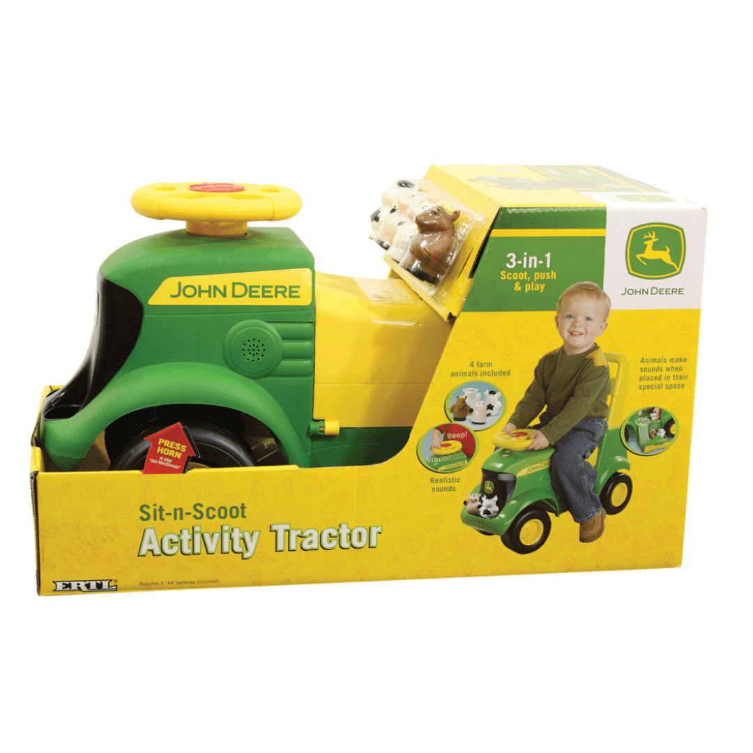 John deere sit and scoot activity store tractor trailer