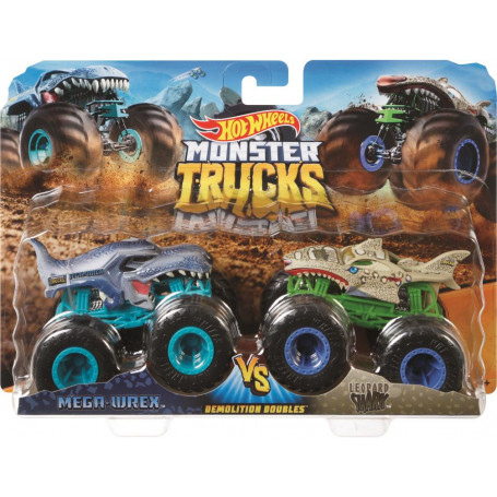 Hot Wheels Monster Trucks Demolition Doubles MOTOSAURUS vs. MEGA WREX 1:64  Scale Vehicle 2-Pack - The Toy Barn