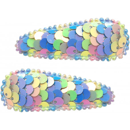 Pink Poppy Mermaid Sequin Snap Clips