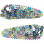 Pink Poppy Mermaid Sequin Snap Clips