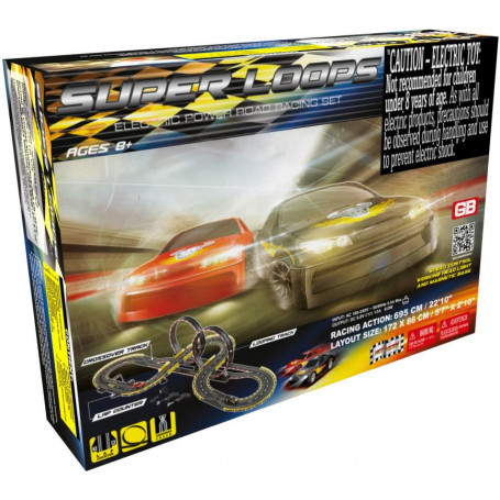Super Loops Road Slot Racing Set With Power Pack - Hot Racers