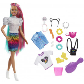Barbie Leopard Rainbow Hair Dolls Assortment