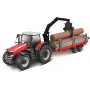 Bburago 10cm Massey Ferguson 8740S Tractor Logging Trailer