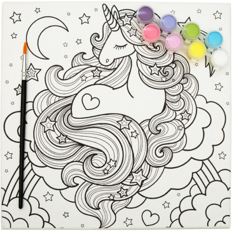 Jasart Kids Colouring Canvas 10X10Inch Assted