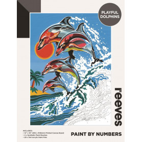Reeves Paint By Number 12X16" Playful Dolphins