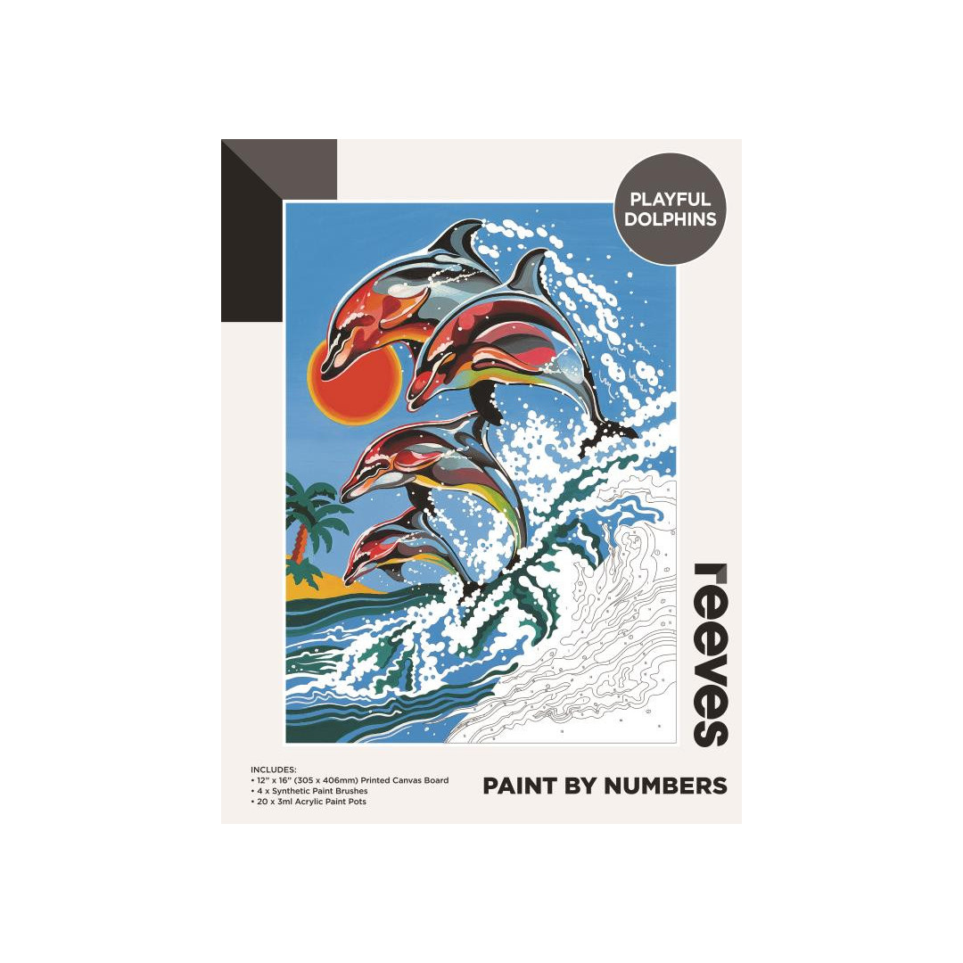 Reeves Paint By Number 12X16" Playful Dolphins Mr Toys Toyworld