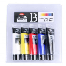 Jasart Byron Acrylic Paint 75ml Primary Cool Set 5