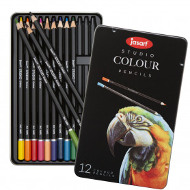 Jasart Studio Colour Pencil Tin 12 [ FSC 100% ]