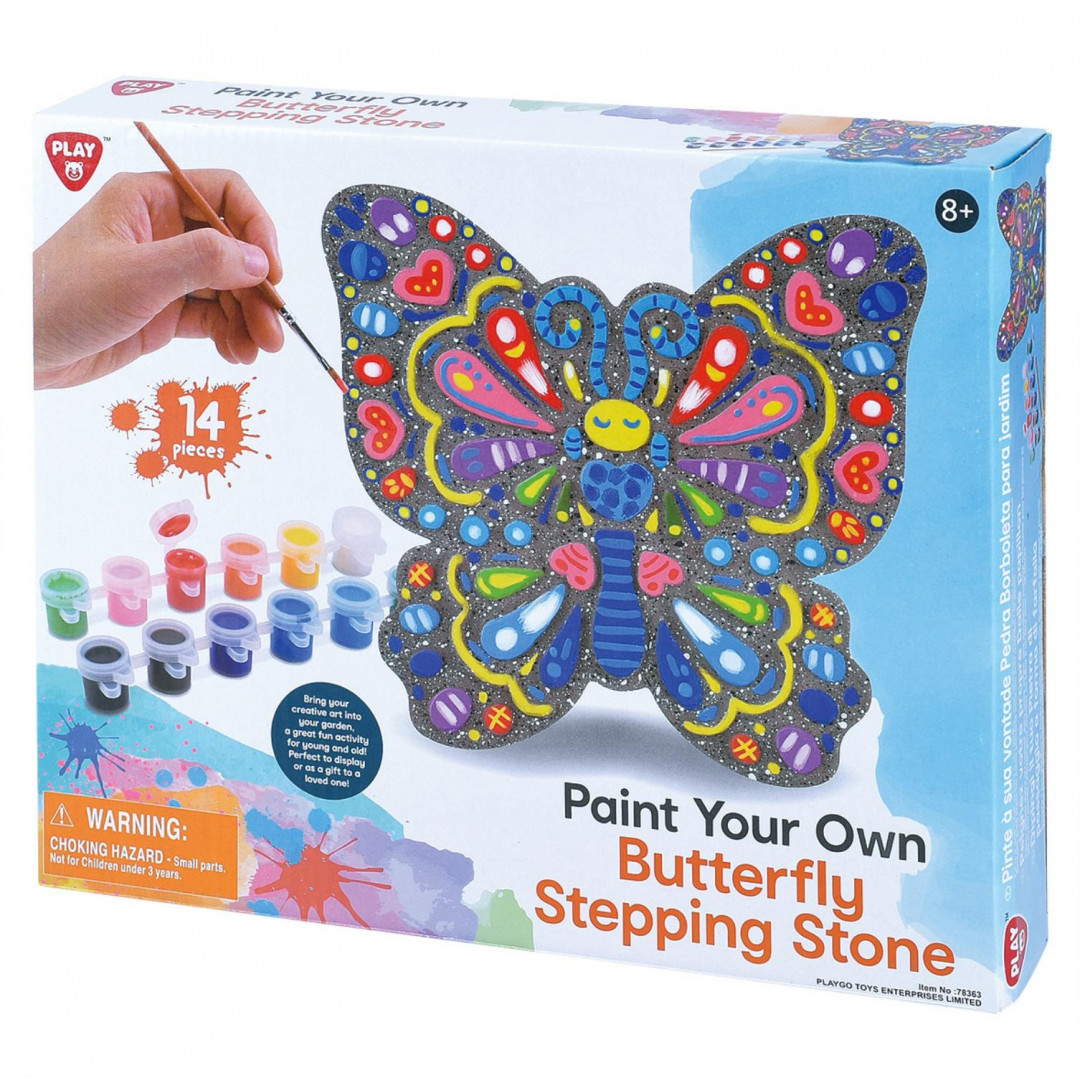 Paint Your Own - Butterfly Stepping Stone - Cement - 14 Pcs