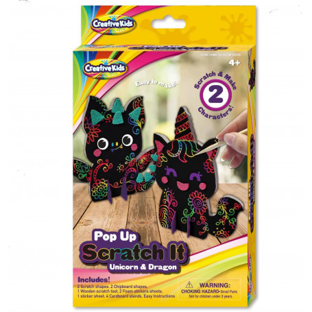 Pop Up Scratch It Unicorn & Dragon