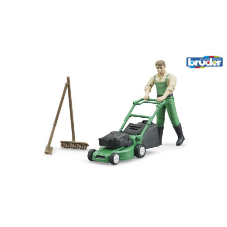 Bruder Gardener with lawn mower + equipment